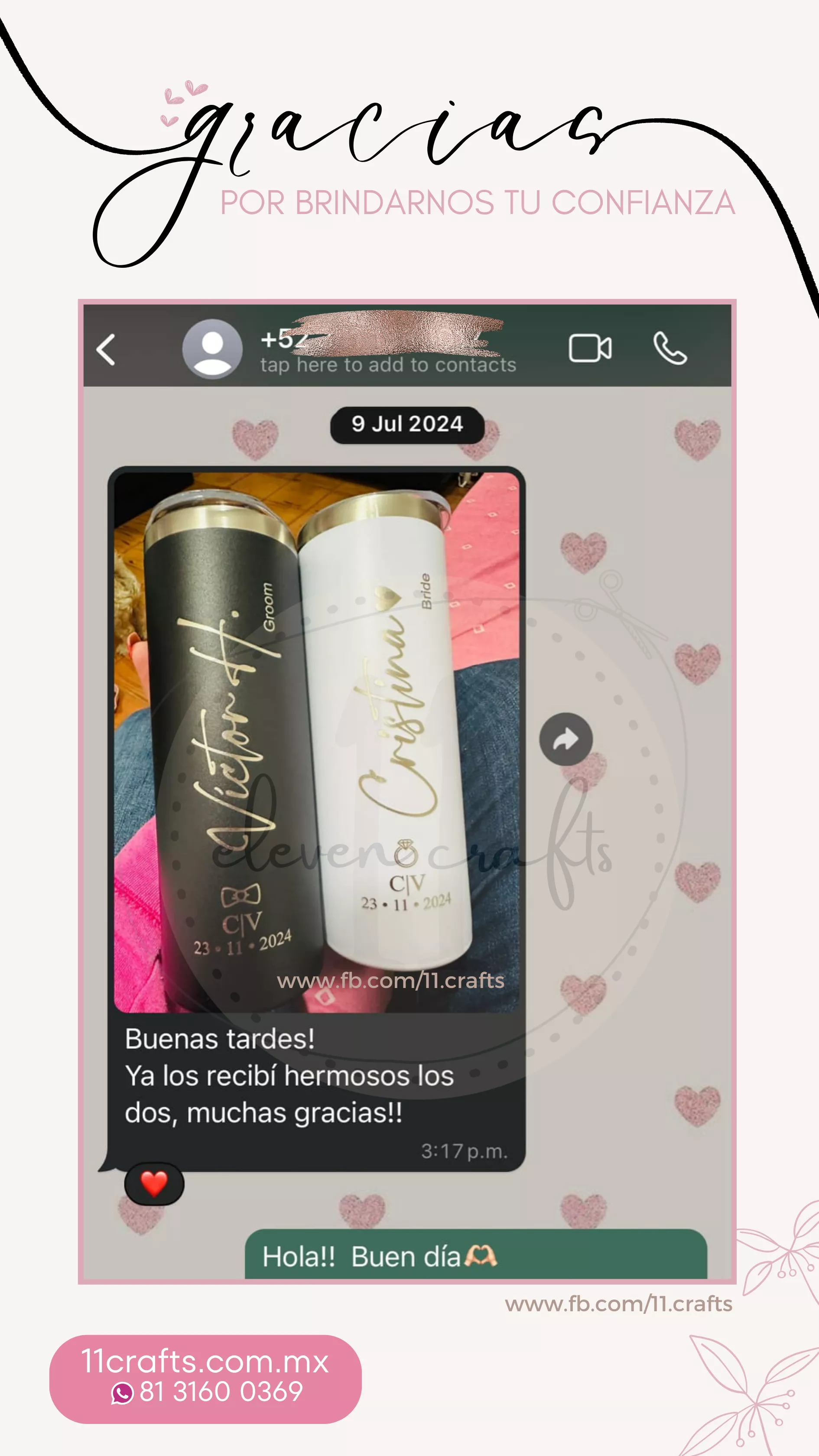 Cliente satisfecho con velas para eventos