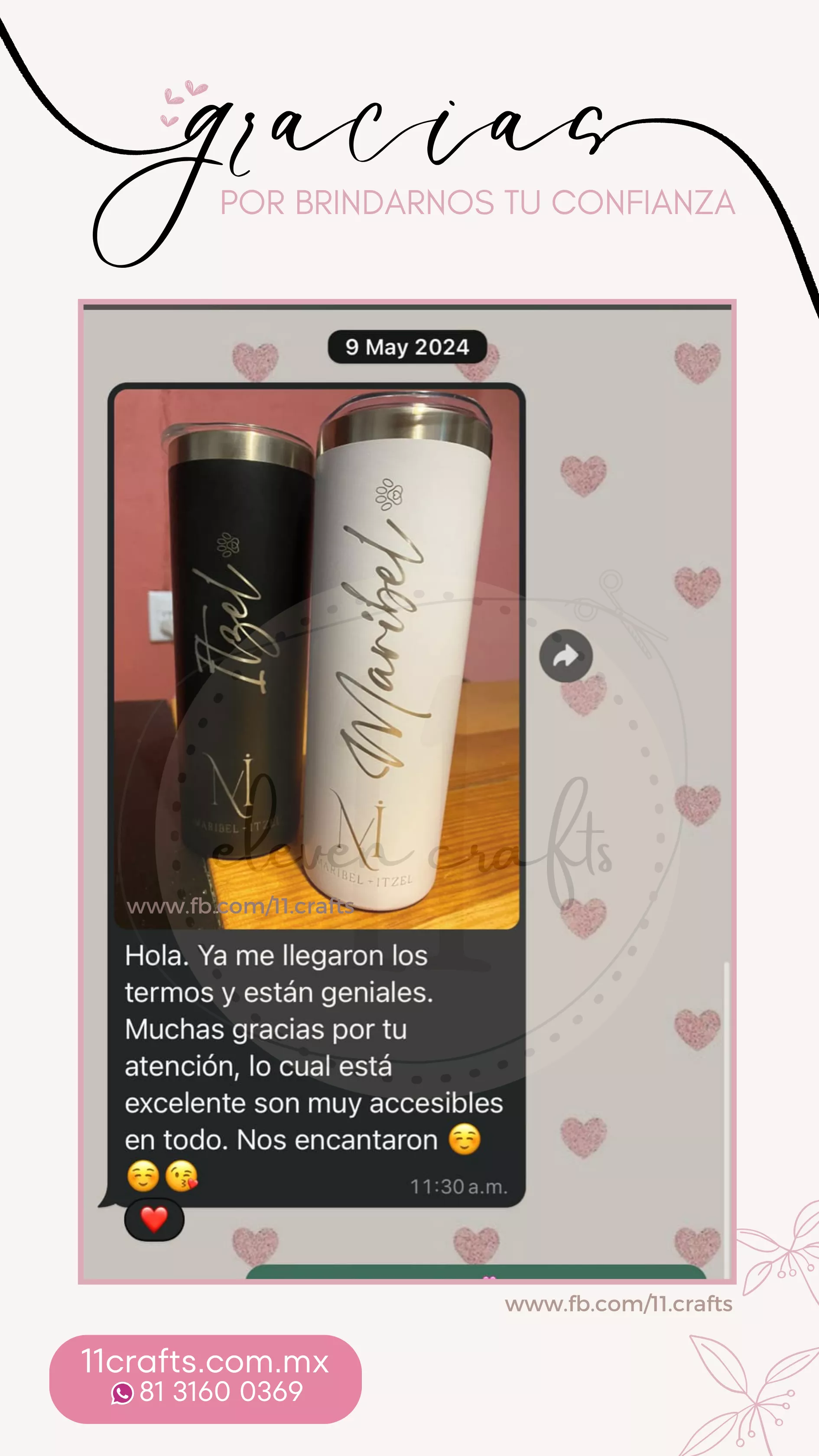 Reseña termos personalizados XV años